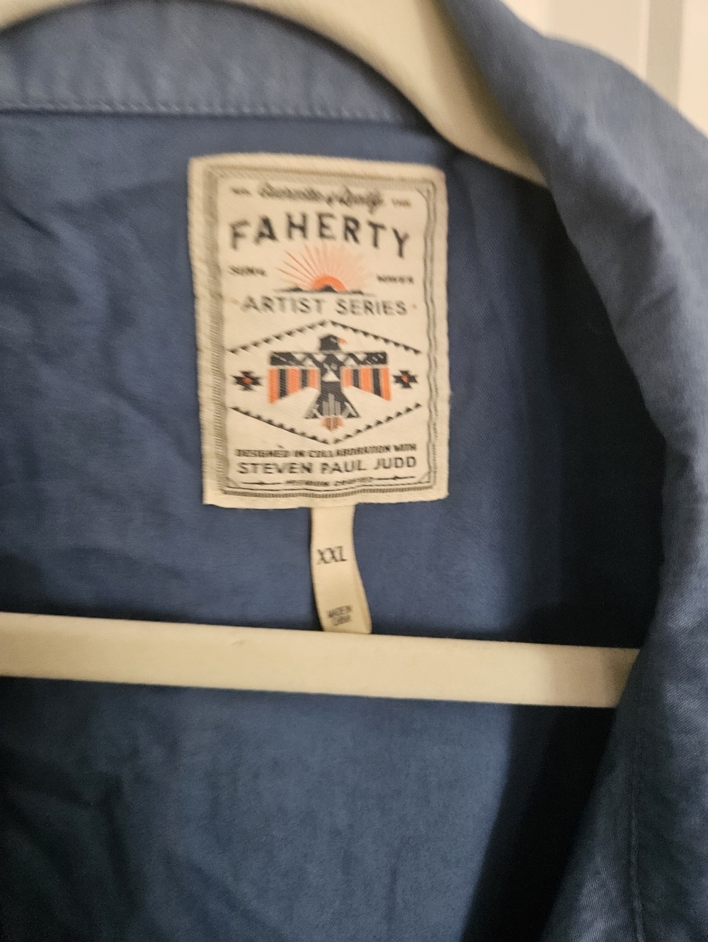 Faherty Artist Series Lightweight Blue Coach Jacket - Picture 4 of 5